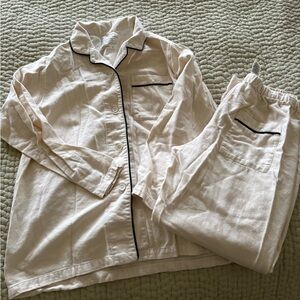 Muji flannel pajamas size medium cream
